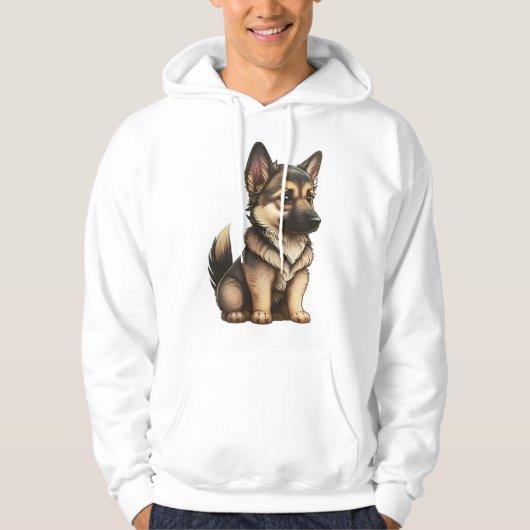 Veste À Capuche Chibi German Shepherd (Devant)