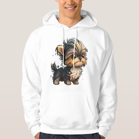 Veste À Capuche Chibi Yorkshire Terrier (Devant)