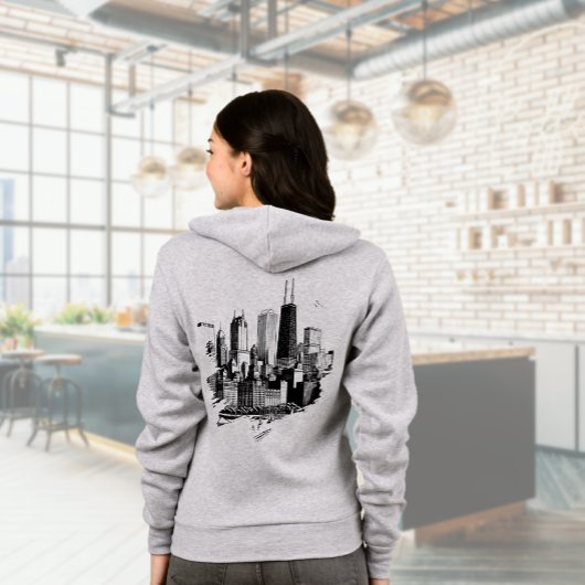 Veste À Capuche Chicago Skyline Moderne