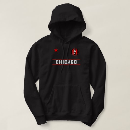 Veste À Capuche Chicago Soccer Jersey - Mini Badge - Fire Red Deep (Design devant)