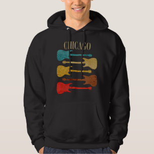 Veste À Capuche Chicago Vintage Guitars Concert Festival Souvenir
