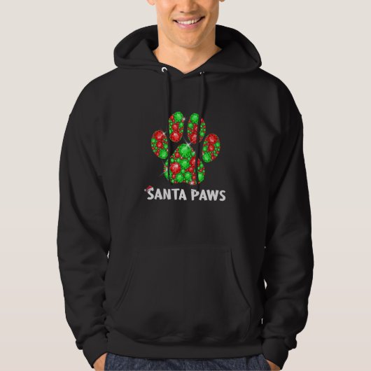 Veste À Capuche Chien amusant Noël Père Noël Paws Noël Enfants Tee (Devant)