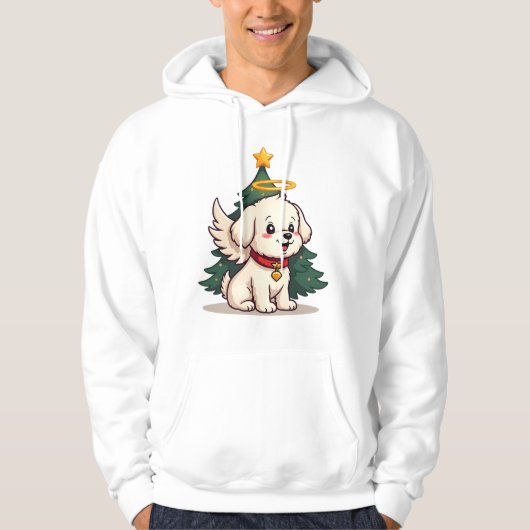 Veste À Capuche Chien Ange Maltais (Devant)