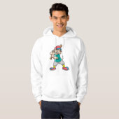Veste À Capuche Chien au baseball avec batte de baseball (Devant entier)