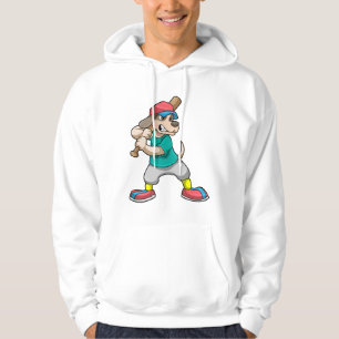 Veste À Capuche Chien au baseball avec batte de baseball