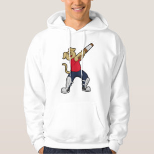 Veste À Capuche Chien au cricket avec batte de cricket