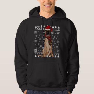 Veste À Capuche Chien belge de Malinoi Santa Hat Noël laid