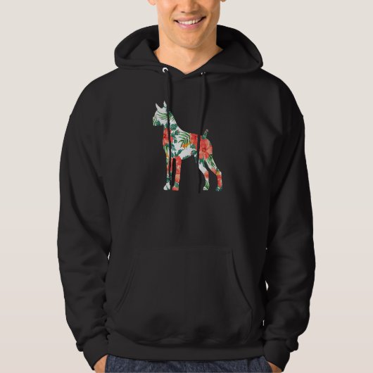 Veste À Capuche Chien Boxer Aloha Hawaïen (Devant)