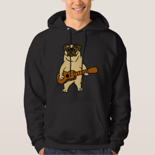 Veste À Capuche Chien Carlin Jouant De La Guitare Guitariste Dessi