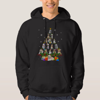 Veste À Capuche Chien Cavachon Noël Arbre Lumières Drôle Chien Noë