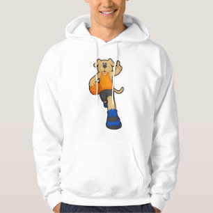 Veste À Capuche Chien comme joueur de basket-ball avec basket-ball
