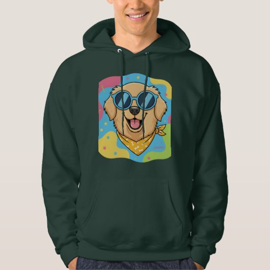 Veste À Capuche Chien Cool Avec Des Lunettes De Soleil Drôle (Devant)