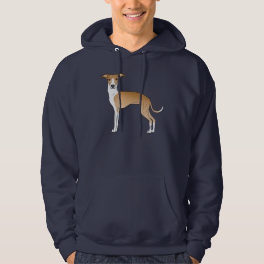 Veste À Capuche Chien De Cartographie Italien Grison Fawn Et Blanc (Devant)