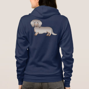 Veste À Capuche Chien de dessin animé teckel à poil long chocolat 