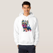 Veste À Capuche Chien de Graffiti Urbain (Devant entier)