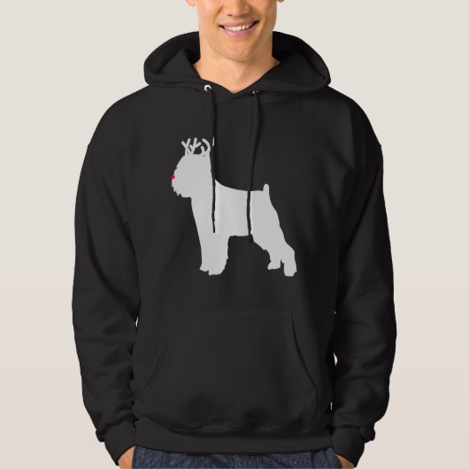 Veste À Capuche Chien de Noël de Bruxelles Griffon Reindeer (Devant)