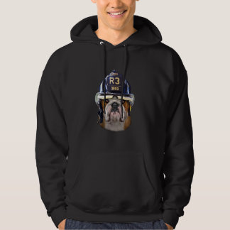 Veste À Capuche Chien de taureau anglais grognon portant un casque