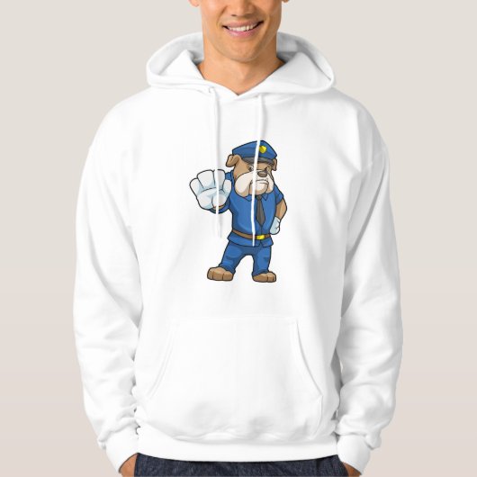 Veste À Capuche Chien en policier avec uniforme (Devant)