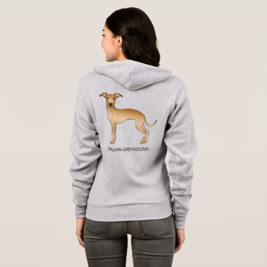 Veste À Capuche Chien Gris Italien Flamand Avec Texte Personnalisé (Dos entier)