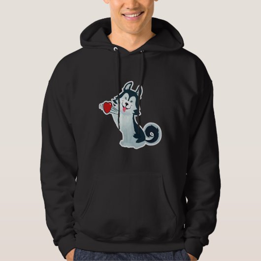 Veste À Capuche Chien Husky chiens Aimer (Devant)