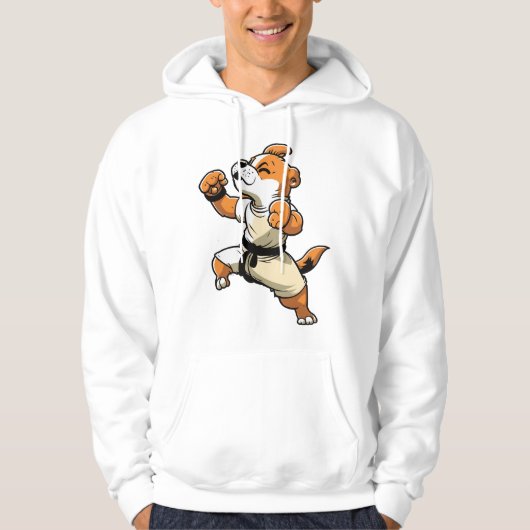 Veste À Capuche Chien Knows Karate transformé (Devant)