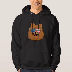 Veste À Capuche Chien patriotique 4 juillet américain Poméranien