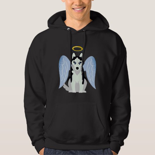 Veste À Capuche Chien Sibérien Husky Bleu (Devant)