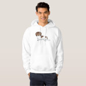 Veste À Capuche Chien teckel à poil long piebalde chocolat et fauv (Devant entier)