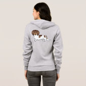 Veste À Capuche Chien teckel à poil long piebalde chocolat et fauv (Dos entier)