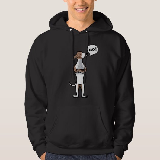 Veste À Capuche Chien Whippet têtu (Devant)