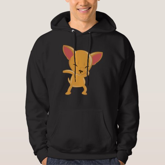 Veste À Capuche Chihuahua Chien Dabbing Vector Art (Devant)