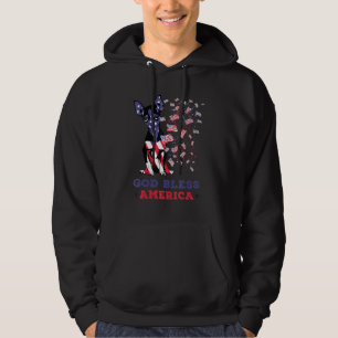 Veste À Capuche Chihuahua Dieu bénisse l'Amérique Drapeaux Heureux