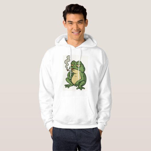 Veste À Capuche Chill Smoking Frog Hoodie (Devant entier)