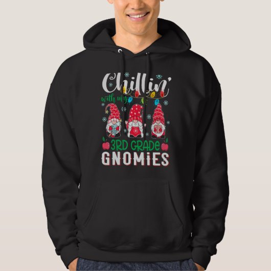 Veste À Capuche Chillin avec ma 3e année Gnomes Noël léger (Devant)