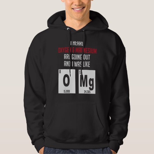Veste À Capuche Chimie Nerd D'Oxygène Et De Magnésium (Devant)