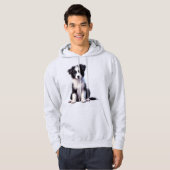 Veste À Capuche Chiot Border Collie Mignon (Devant entier)