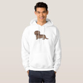 Veste À Capuche Chocolat cheveux longs Dachshund mignon chien de d (Devant entier)