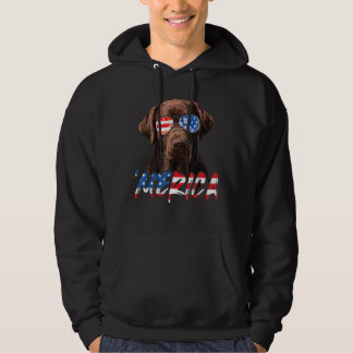 Veste À Capuche Chocolat Labrador American Flag Lab Dog 4th Of