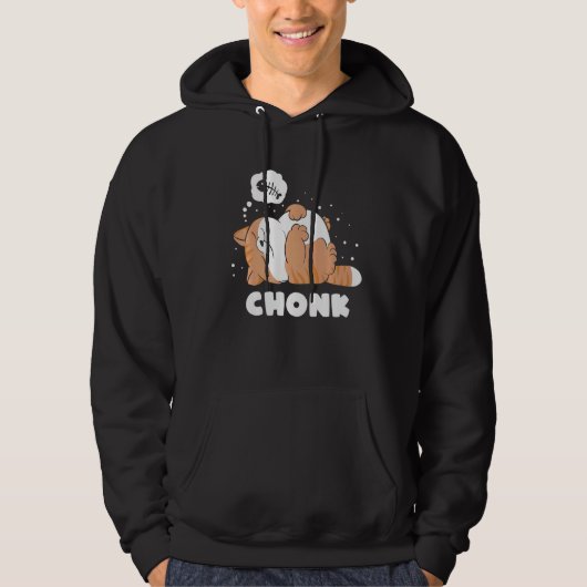 Veste À Capuche Chonk Lazy Cat n'approuve pas mème (Devant)