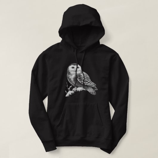 Veste À Capuche Chouette neigeuse majestueuse perchée (Design devant)