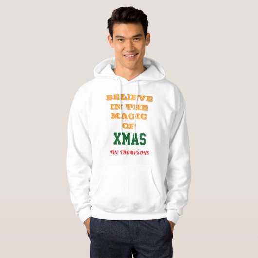 Veste À Capuche Christmas Men's Basic Hooded Sweatshirtcustomize (Devant entier)