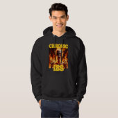 Veste À Capuche Chronique IBS Drôle Cringe Dur Skeleton Mème Flame (Devant entier)