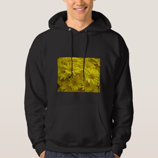 Veste À Capuche Chrysanthèmes jaune soleil (Devant)