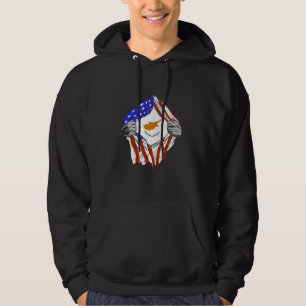 Veste À Capuche Chypre Drapeau USA America Pride chypriote thoraci