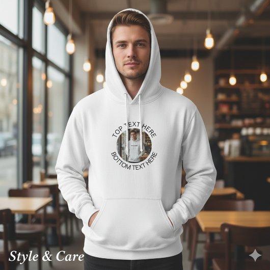 Veste À Capuche Circle Text with Image Stylish Personalized Hoodie