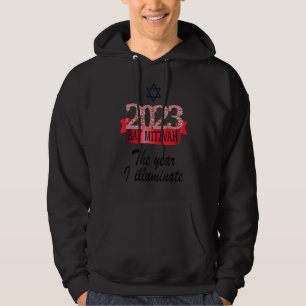 Veste À Capuche Citation Bat mitzvah de décoration rouge noir 2023