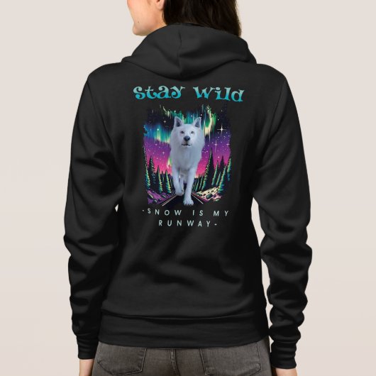 Veste À Capuche Citation d'art sauvage d'Aurora Wolfcore Restez Sa (Dos)