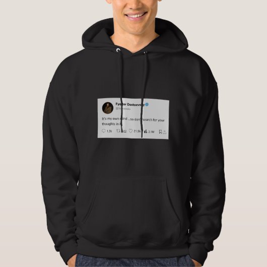 Veste À Capuche citation noire foncée (Devant)