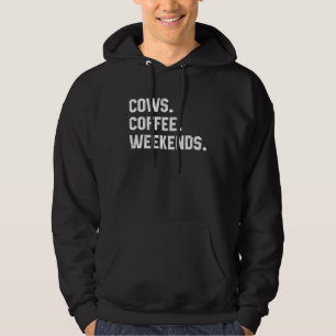 Veste À Capuche Citation Pour Femmes Vaches Café Week-ends Agricu
