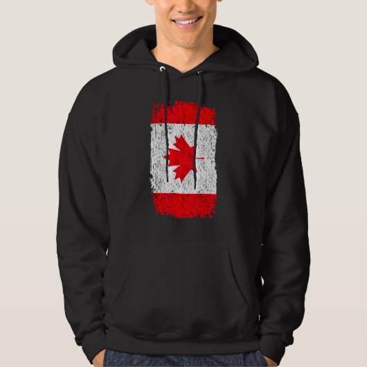 Veste À Capuche Citoyen canadien de la feuille d'érable en détress (Devant)